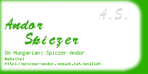 andor spiczer business card